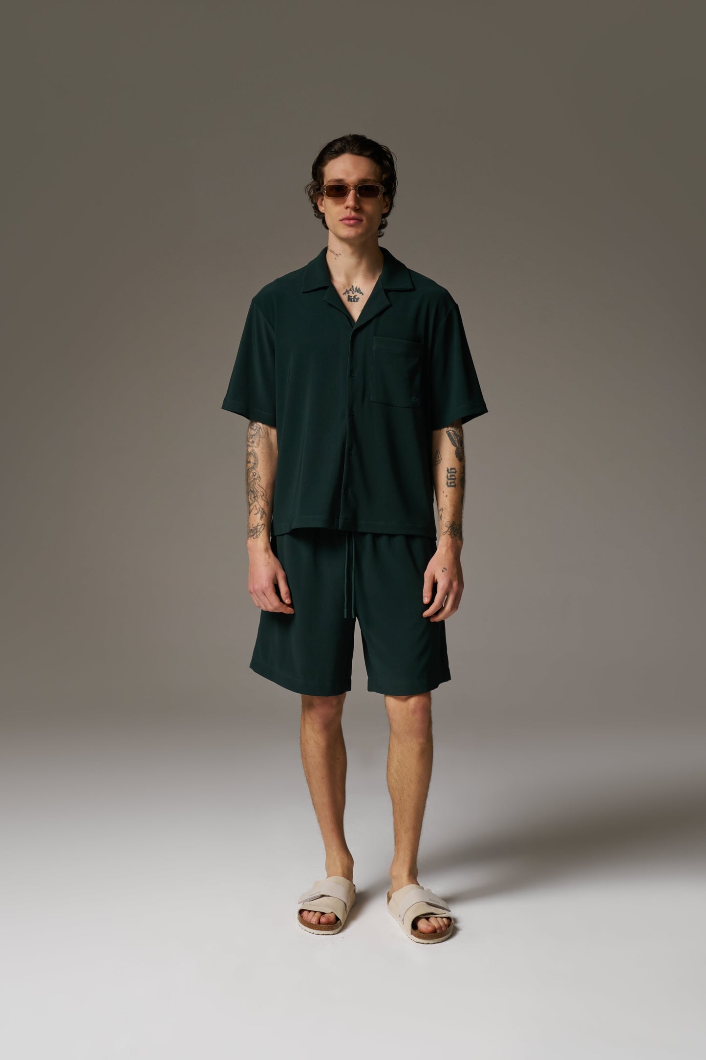 RIBBED SHORTS - GREEN