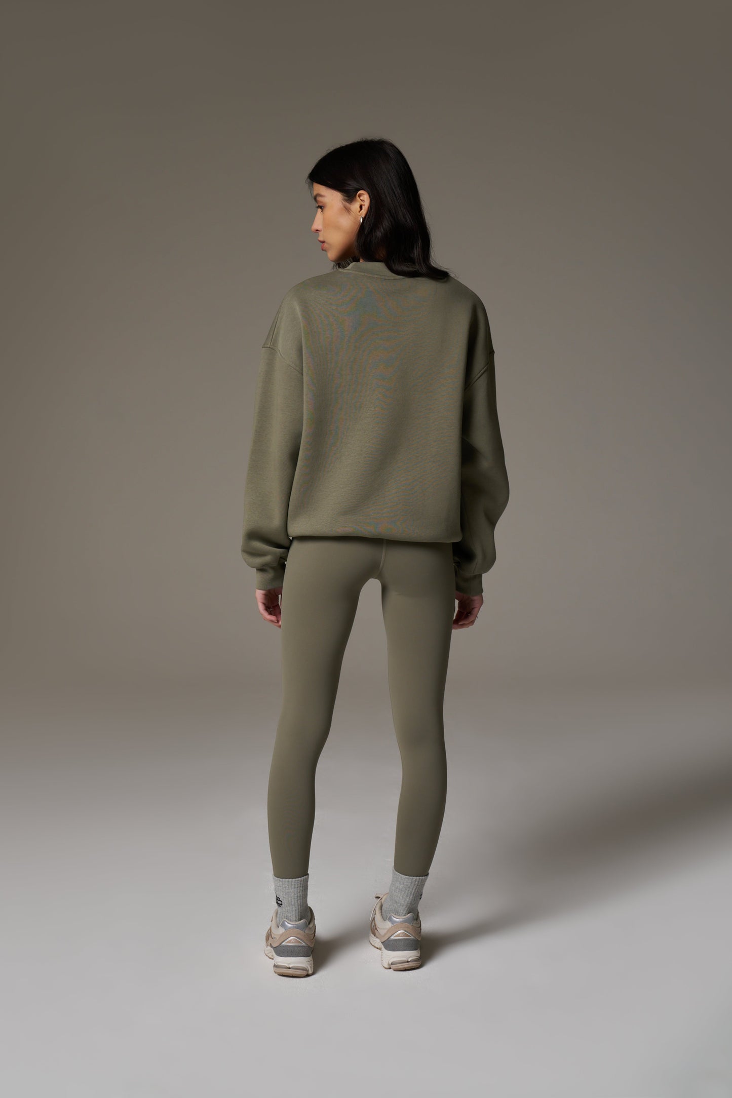 EMBLEM EMBROIDERED SWEATSHIRT - KHAKI