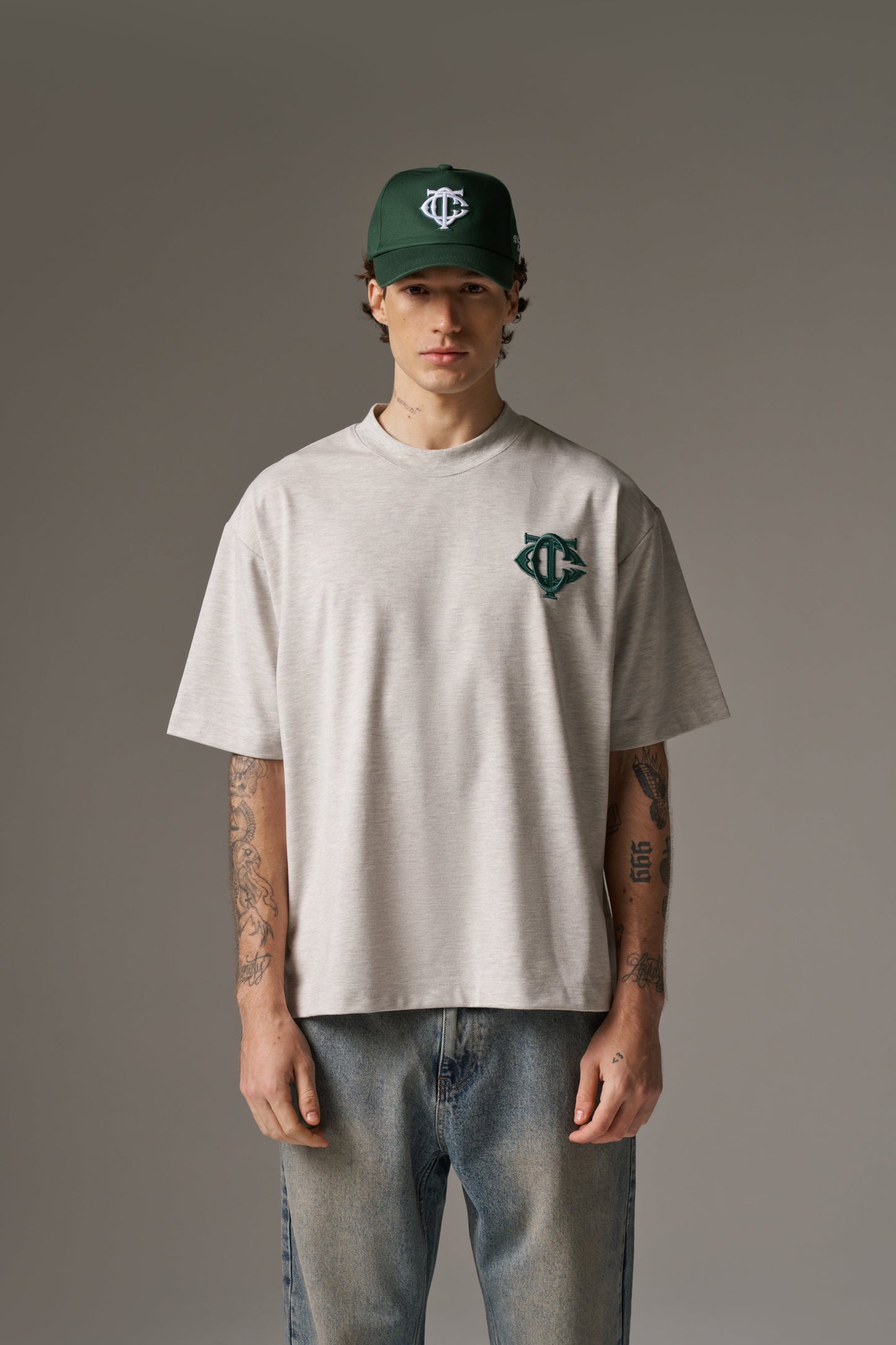 MONOGRAM T-SHIRT - GREY MARL