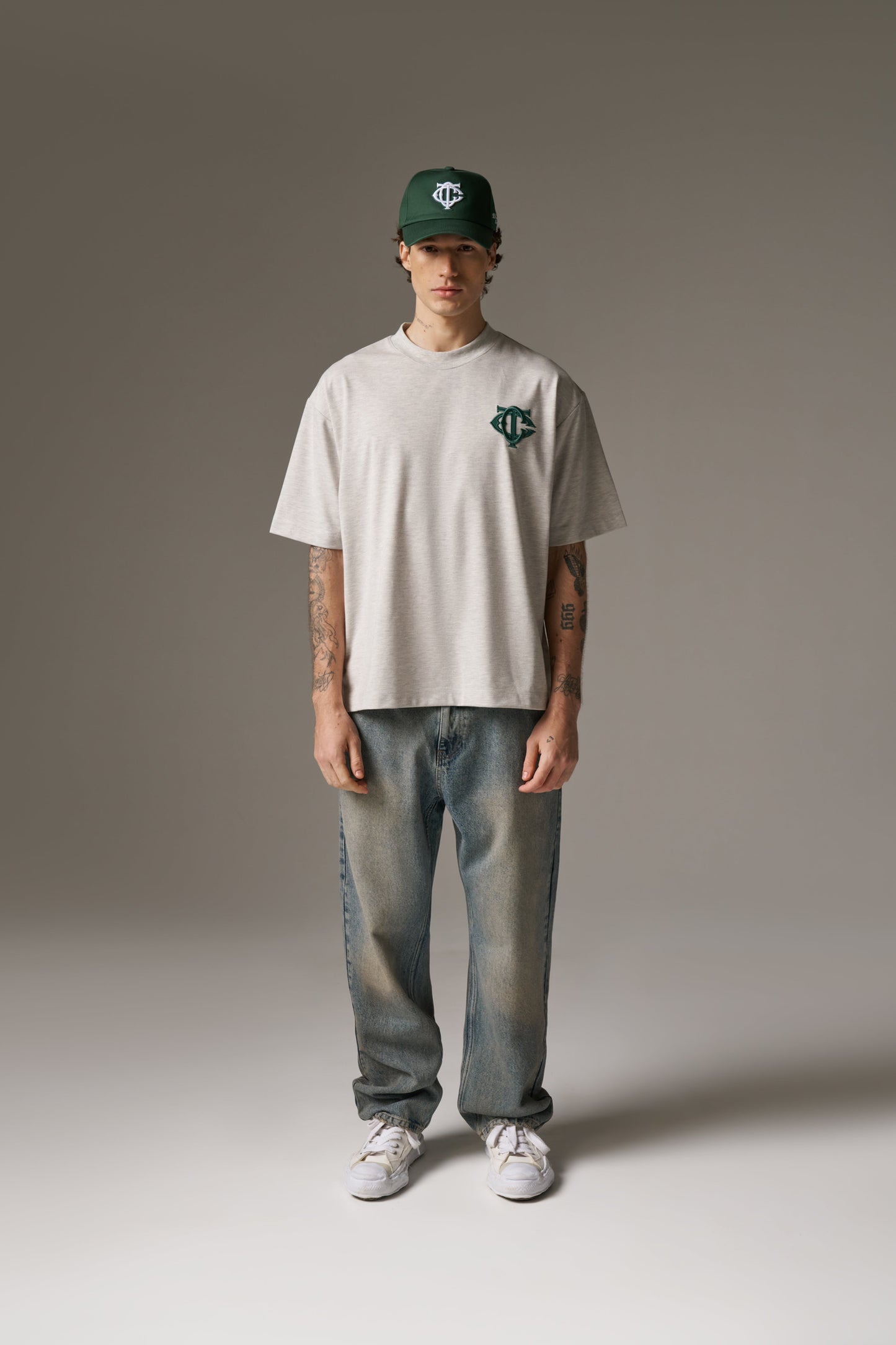 MONOGRAM T-SHIRT - GREY MARL