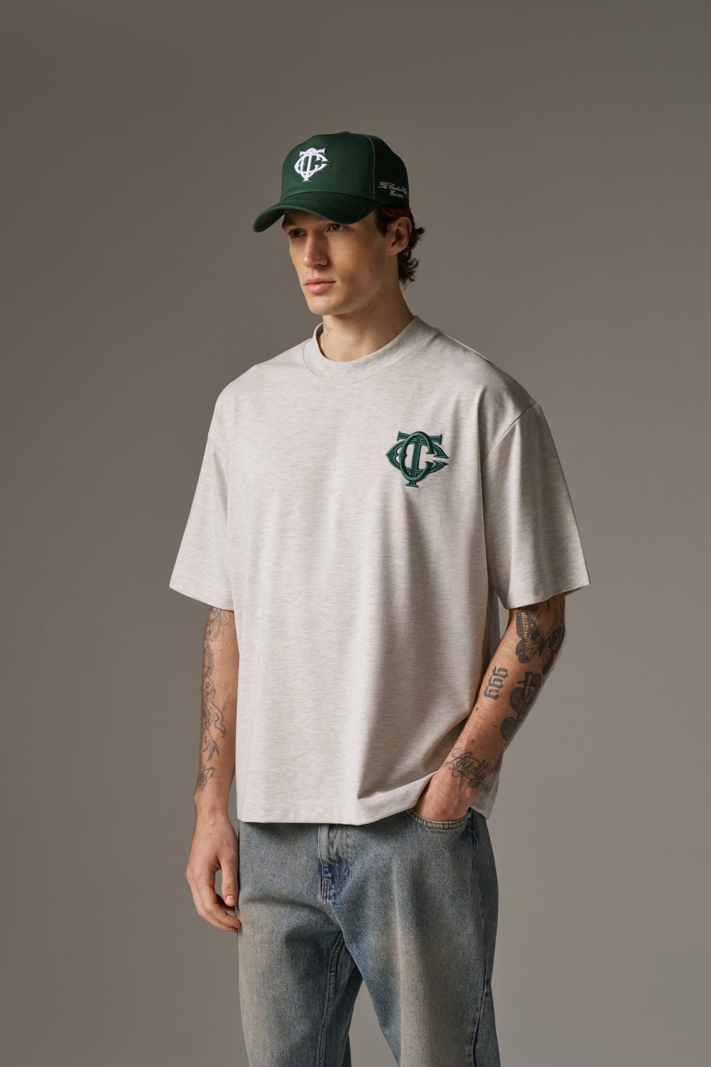 MONOGRAM T-SHIRT - GREY MARL