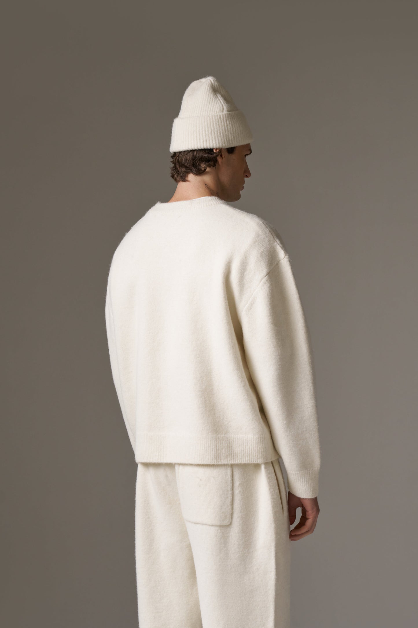 MONOGRAM KNITTED CREW - OFF WHITE