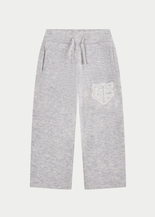 Junior Monogram Emblem Fluffy Knit Joggers Marl in Grey