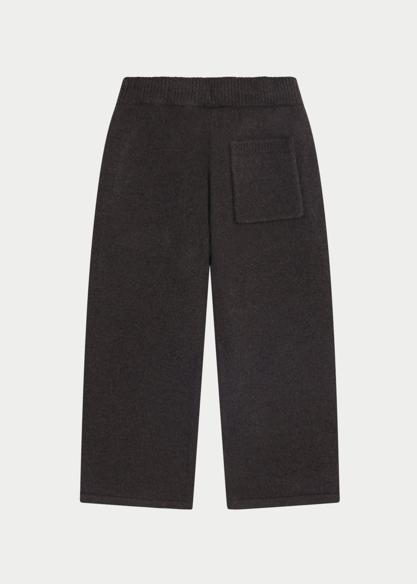 Junior Monogram Emblem Fluffy Knit Joggers in Brown