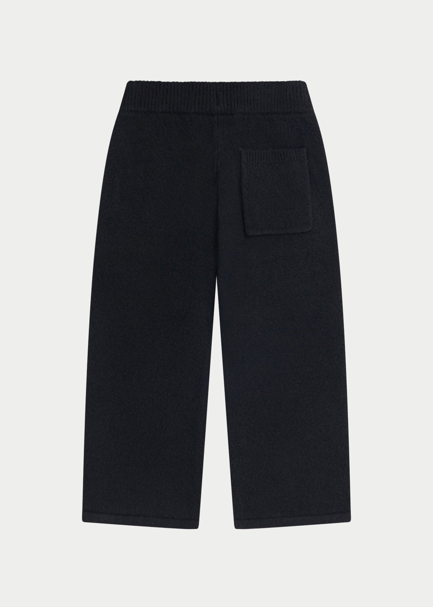 Kids Monogram Emblem Fluffy Knit Joggers in Black