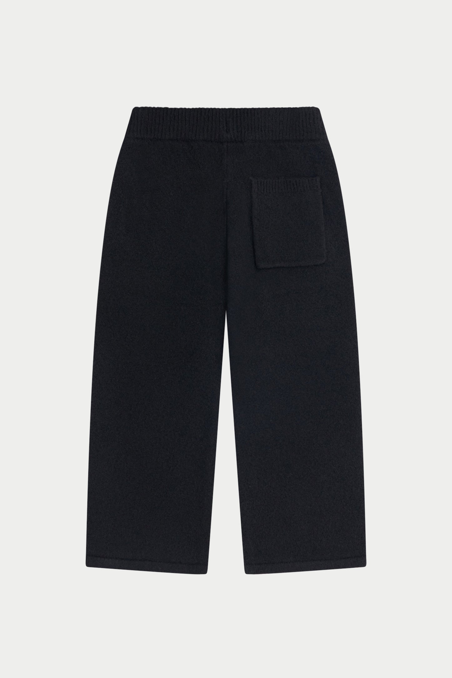 JUNIOR MONOGRAM EMBLEM FLUFFY KNIT JOGGERS - BLACK
