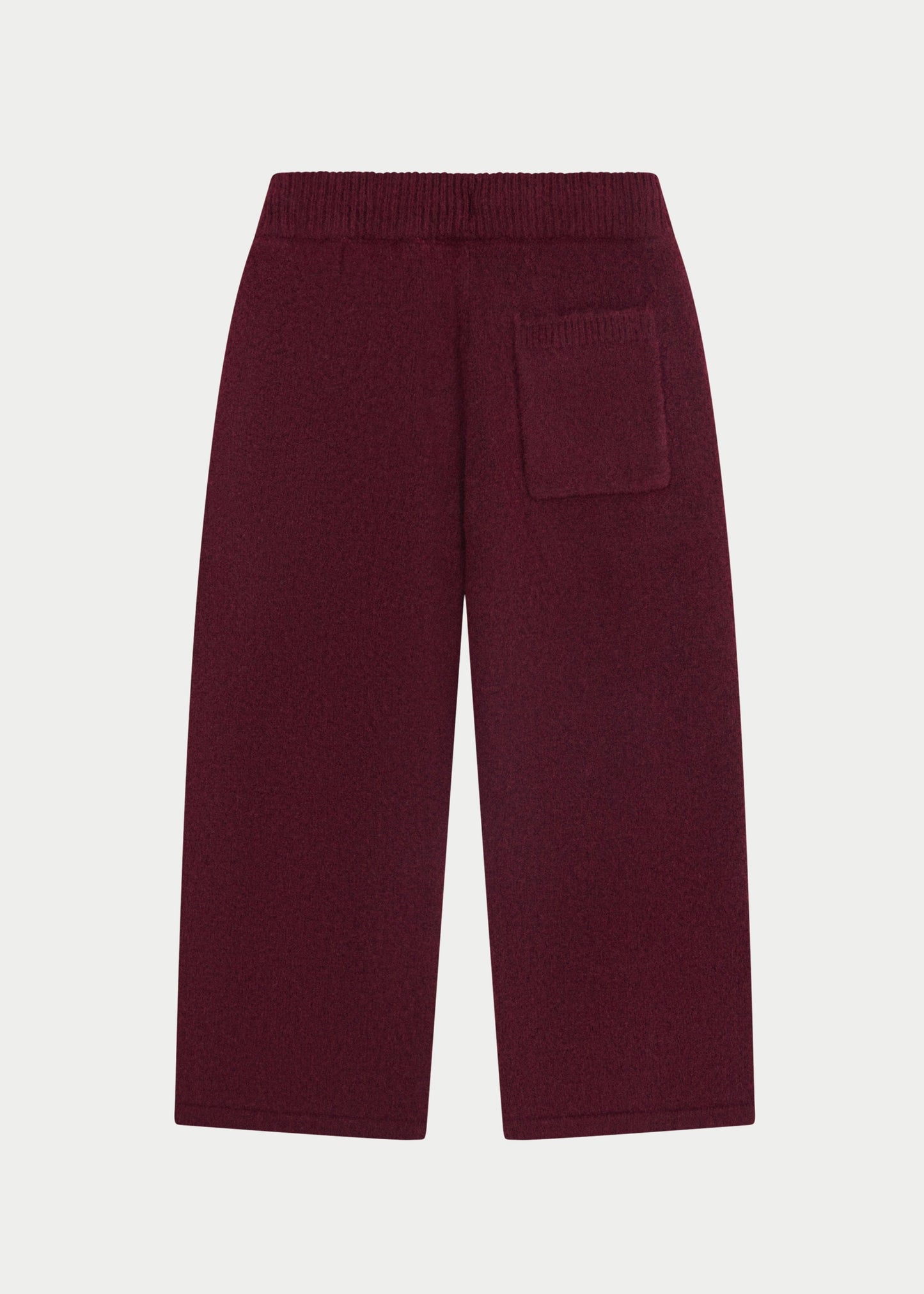 Kids Monogram Emblem Fluffy Knit Joggers in Red
