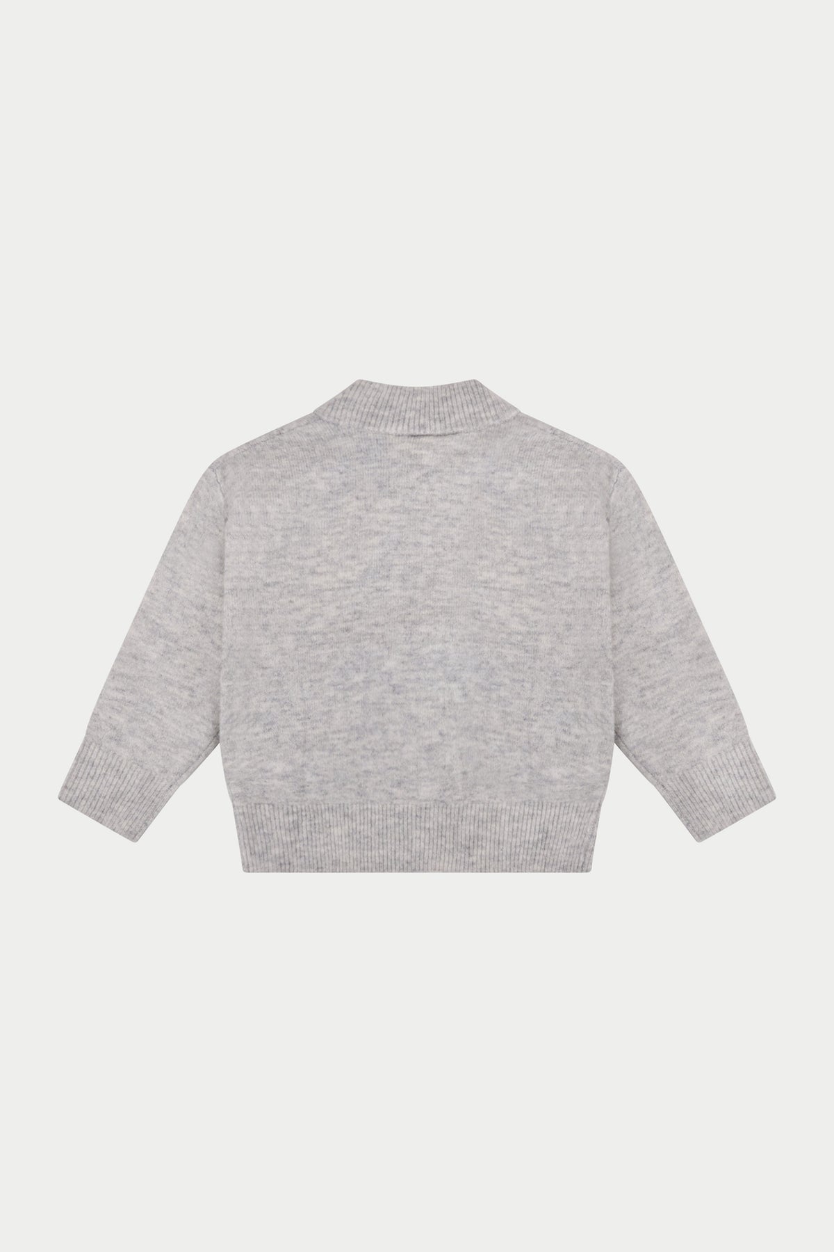 JUNIOR MONOGRAM FLUFFY KNIT ZIP THROUGH - GREY MARL