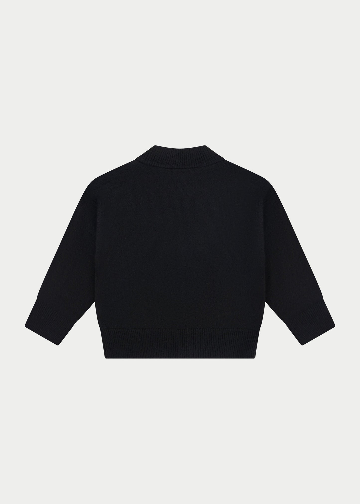 Junior Monogram Fluffy Knit Zip Through in Black