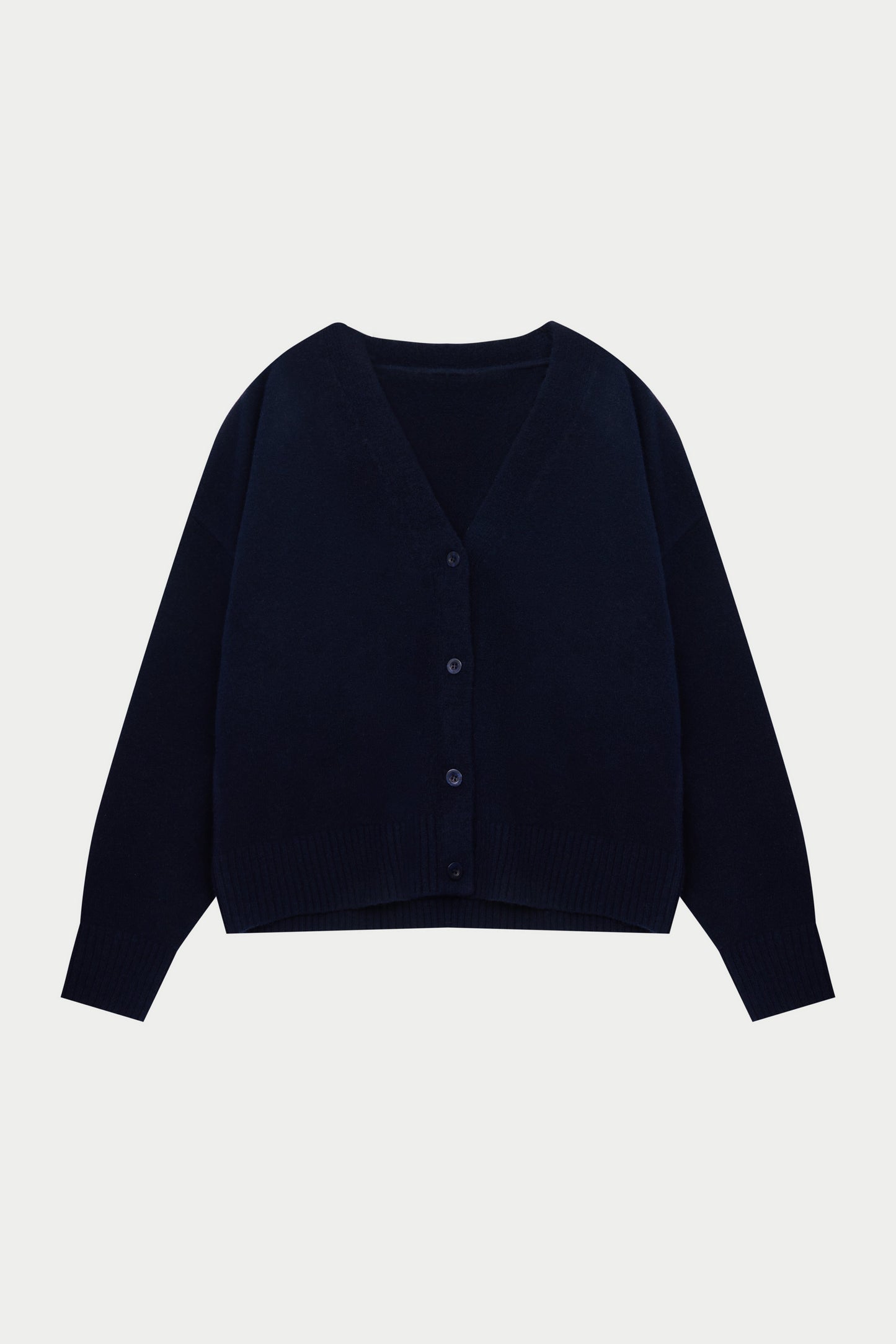 COPYRIGHT BRUSHED KNIT CARDIGAN - NAVY
