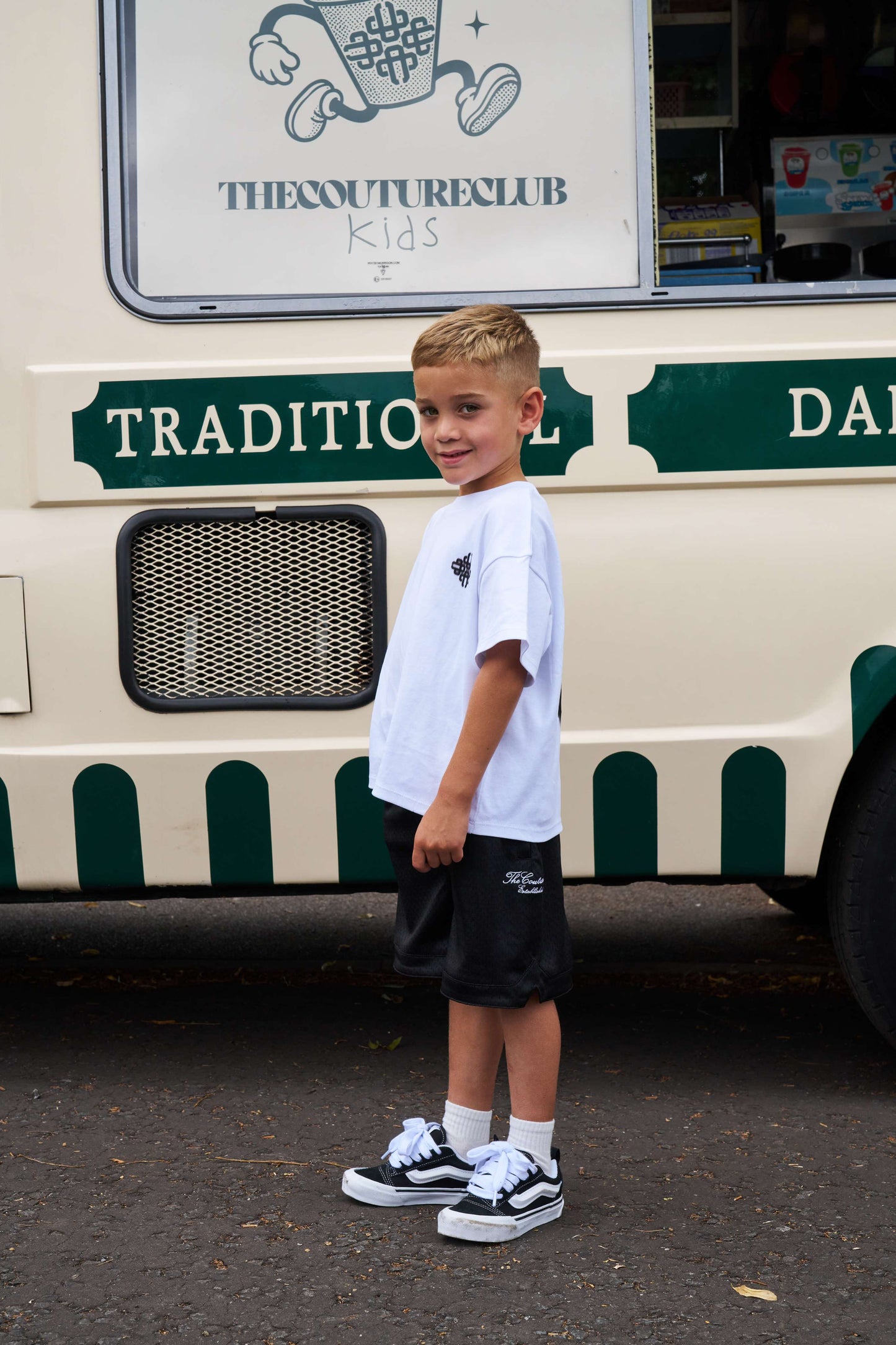 KIDS MOTION BLURRED T-SHIRT - WHITE