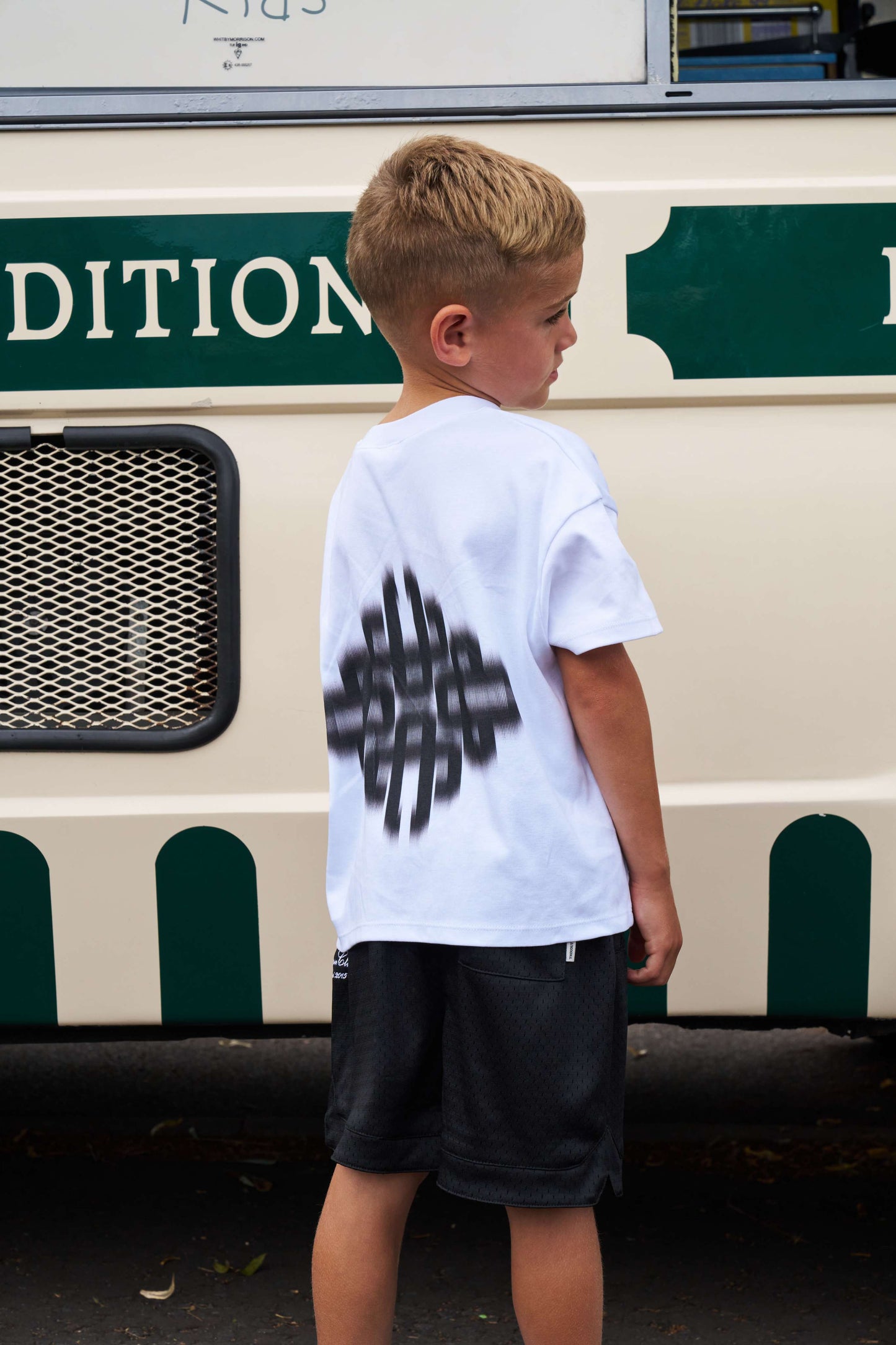 KIDS MOTION BLURRED T-SHIRT - WHITE