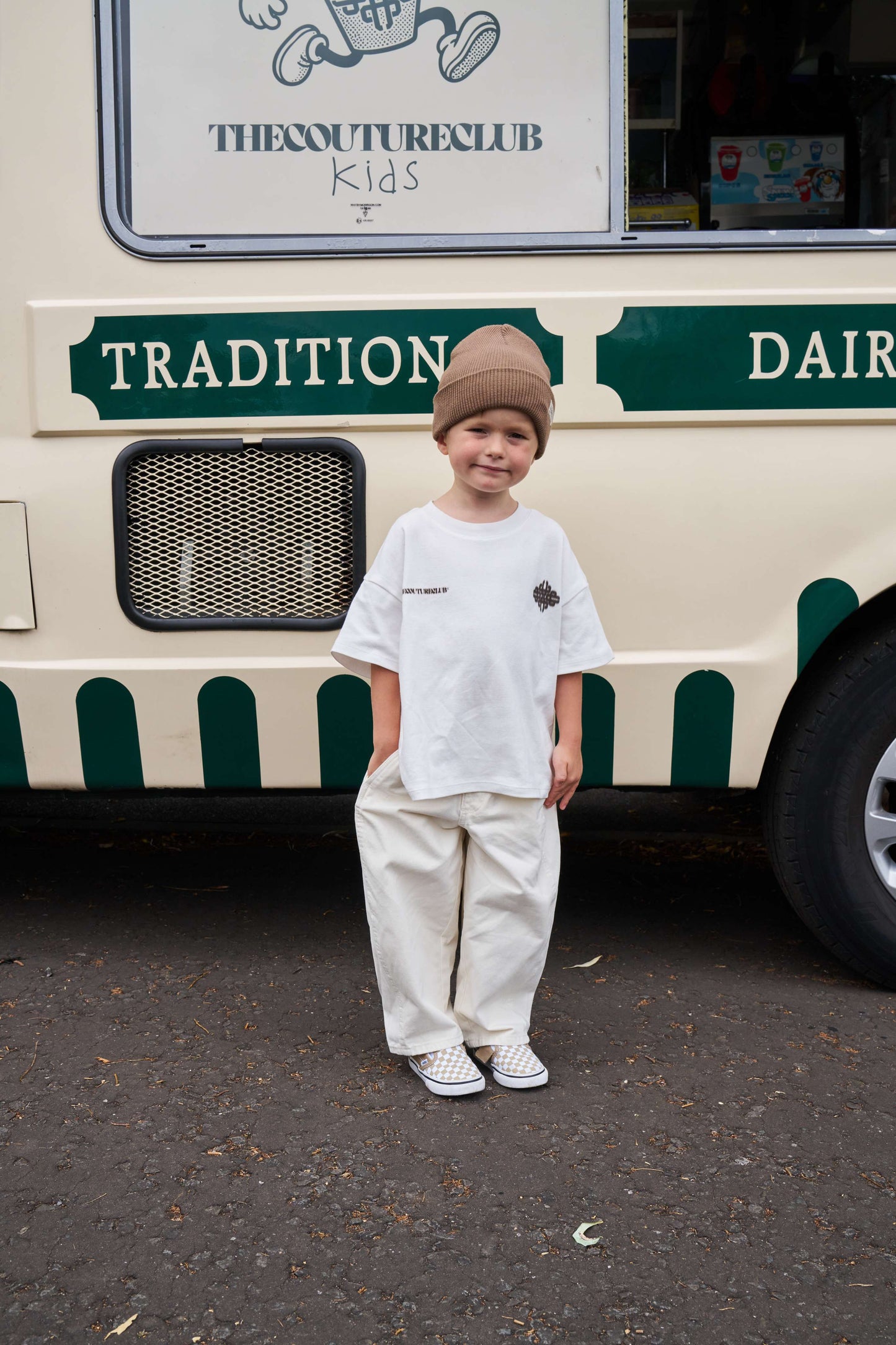 JUNIOR MOTION BLURRED T-SHIRT - OFF WHITE
