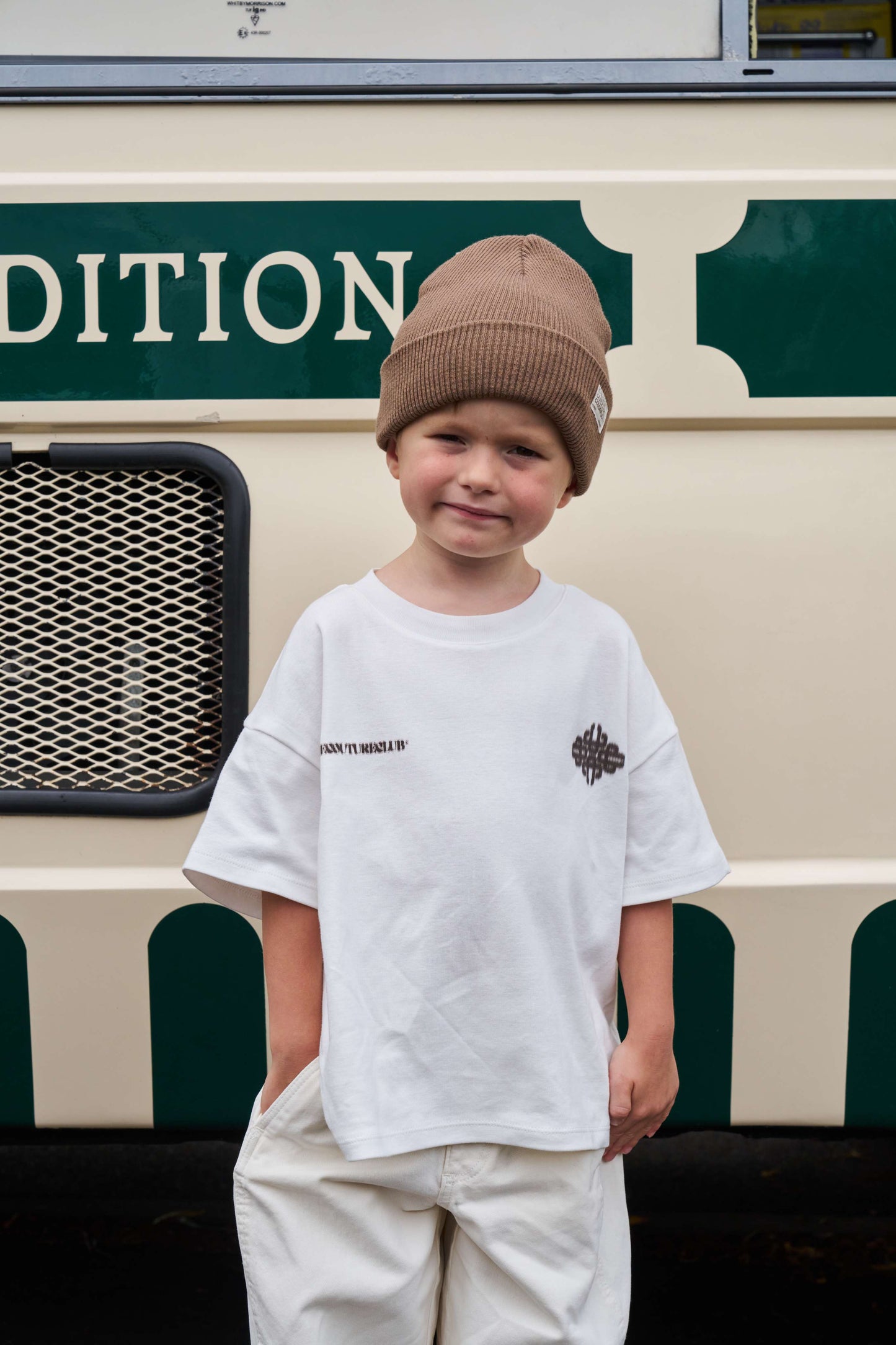 KIDS MOTION BLURRED T-SHIRT - OFF WHITE