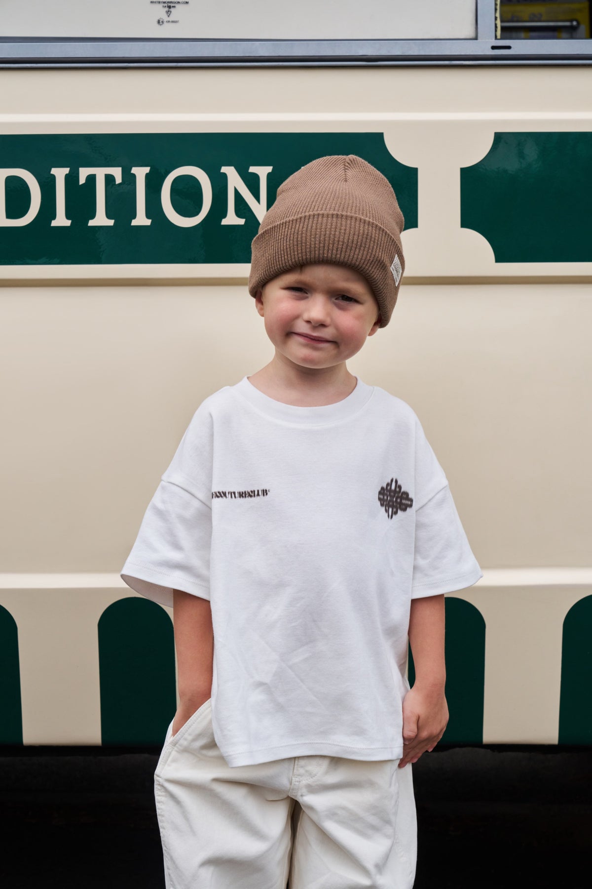 KIDS MOTION BLURRED T-SHIRT - OFF WHITE