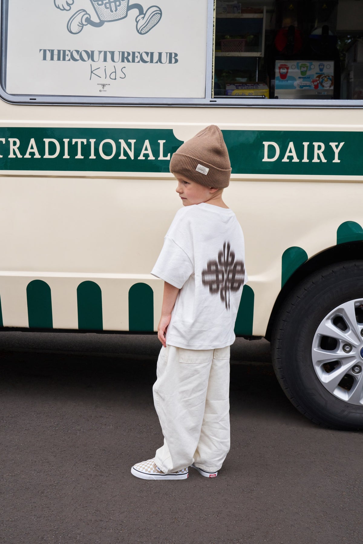 KIDS MOTION BLURRED T-SHIRT - OFF WHITE