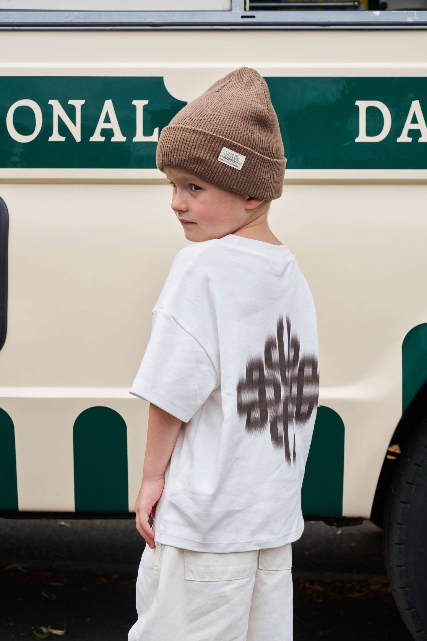 KIDS MOTION BLURRED T-SHIRT - OFF WHITE