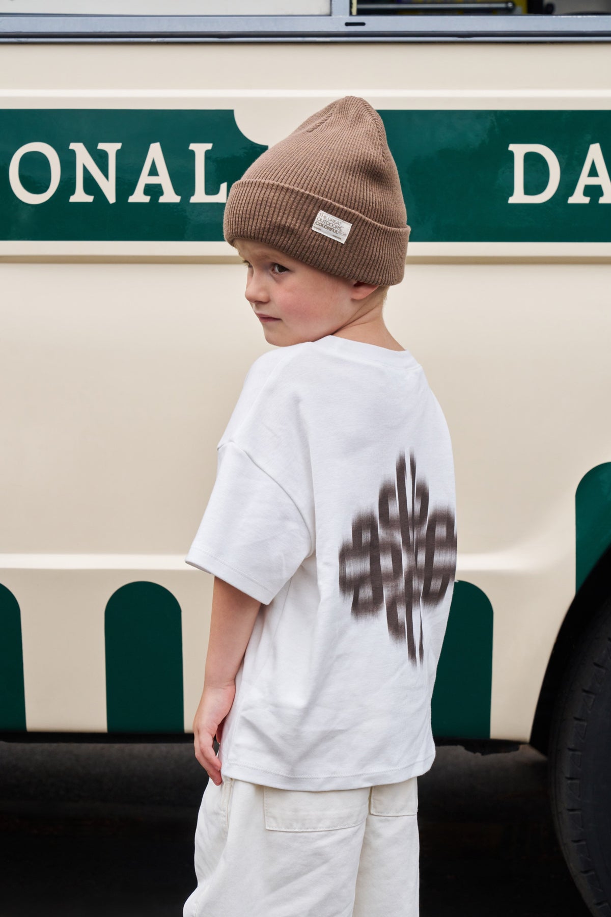 KIDS MOTION BLURRED T-SHIRT - OFF WHITE
