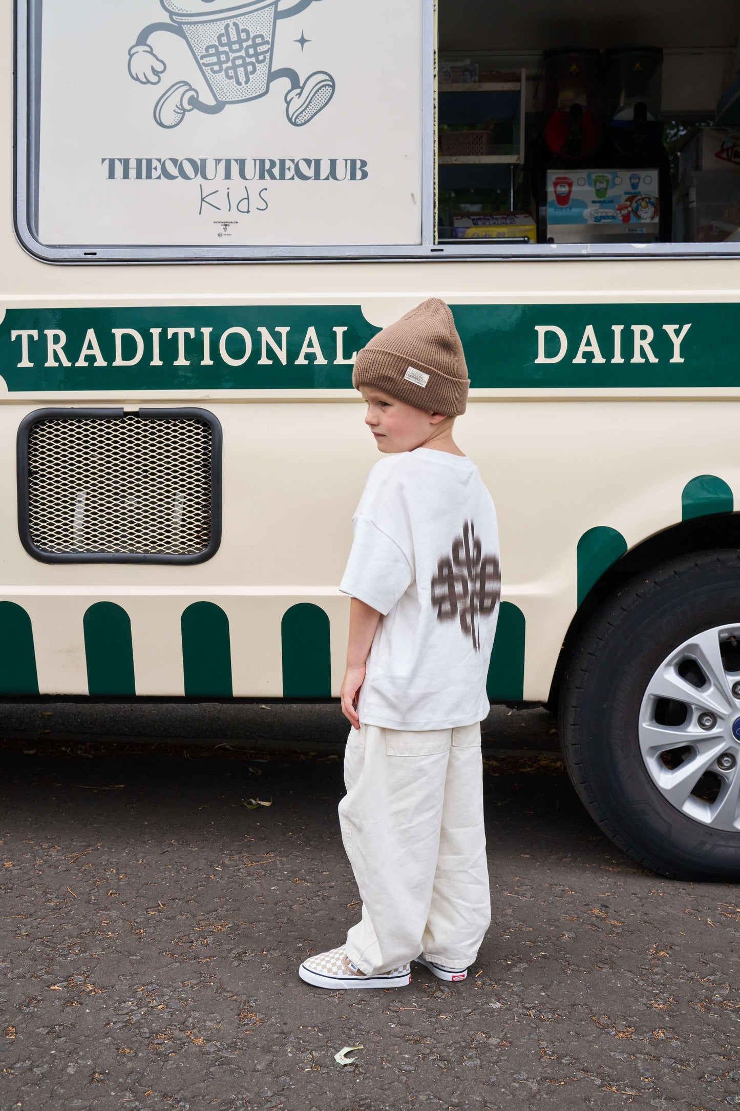 KIDS MOTION BLURRED T-SHIRT - OFF WHITE