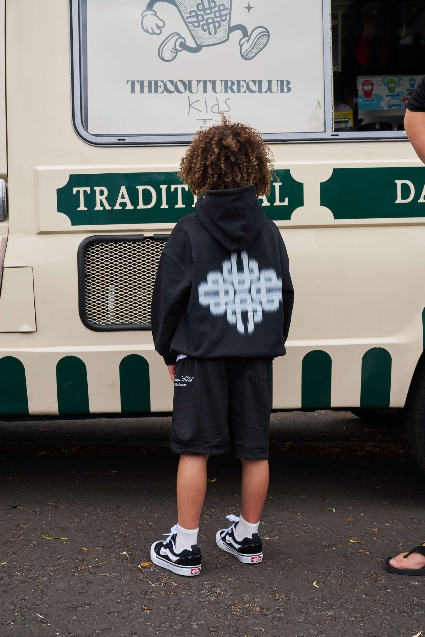 JUNIOR MOTION BLURRED HOODIE - BLACK