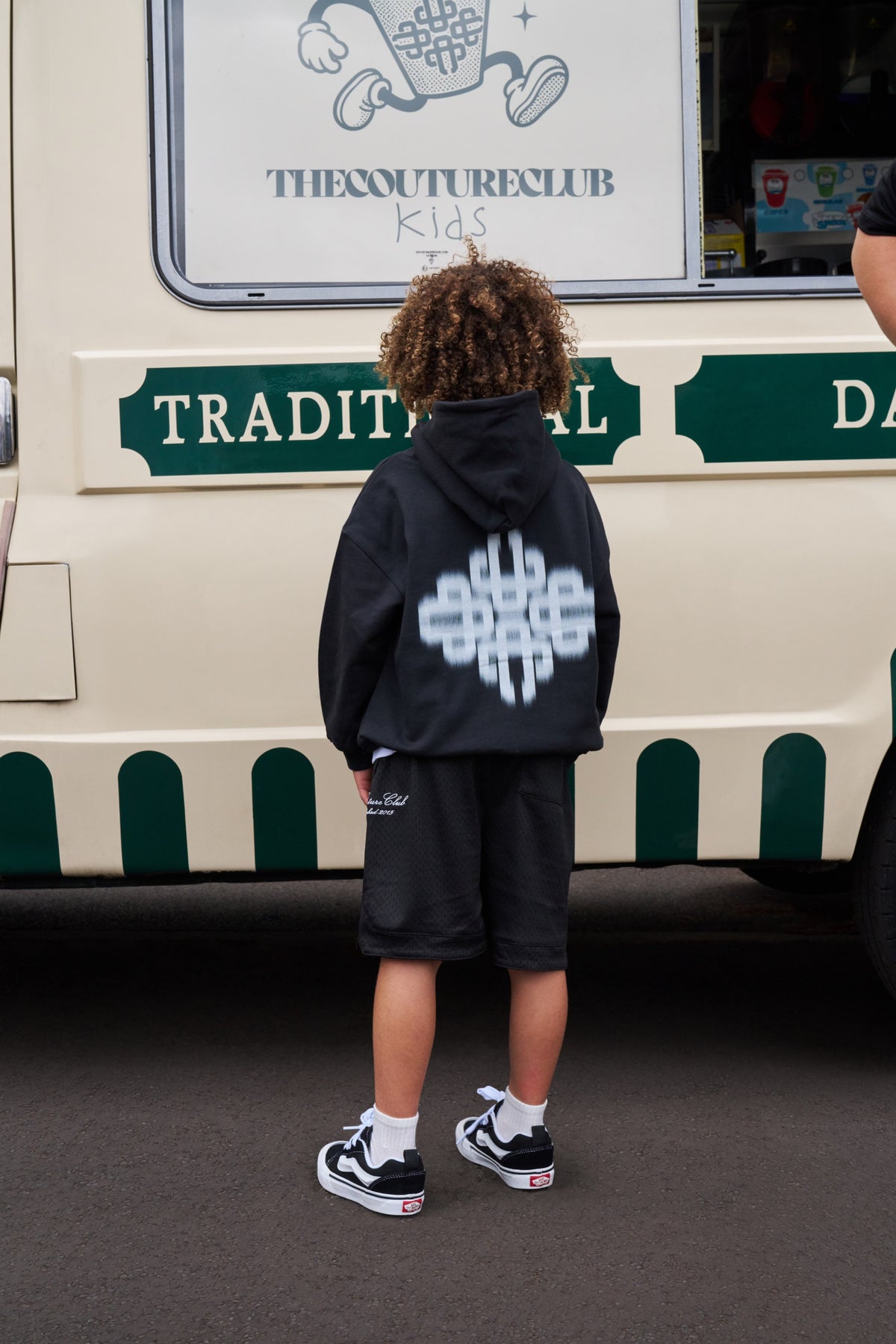 KIDS MOTION BLURRED HOODIE - BLACK
