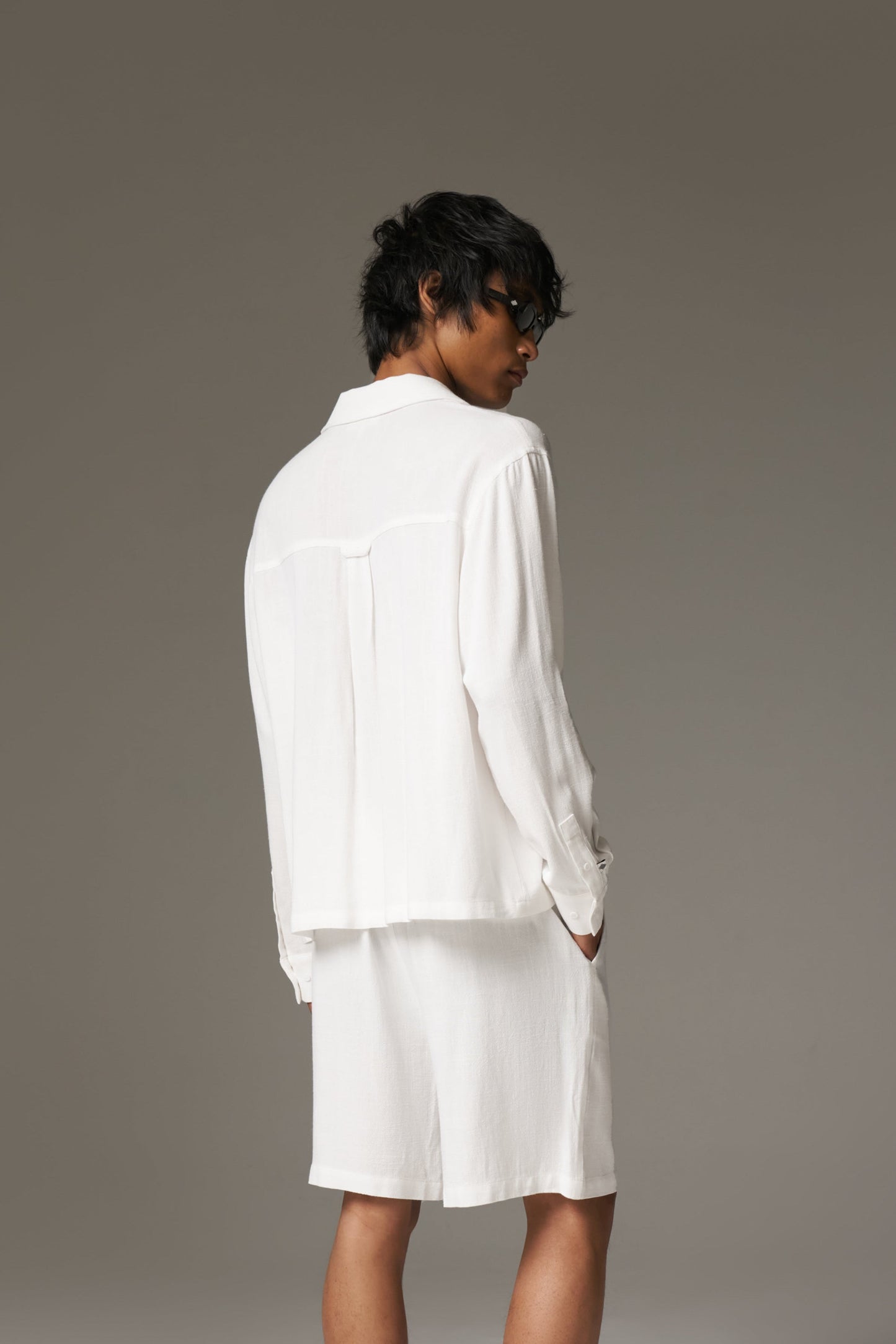 TEXTURED WOVEN SHIRT - WHITE