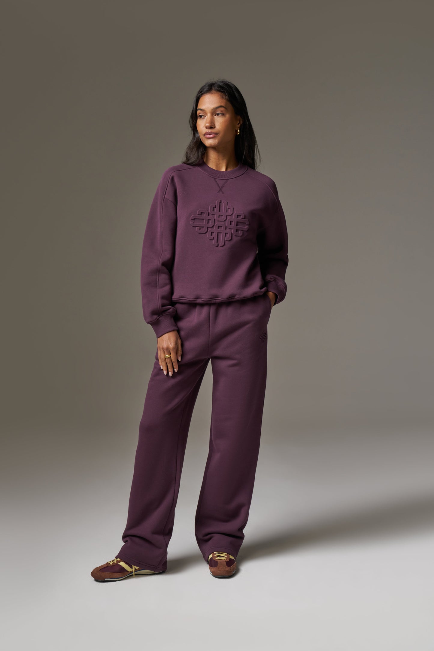 EMBOSSED SWEATSHIRT - PLUM