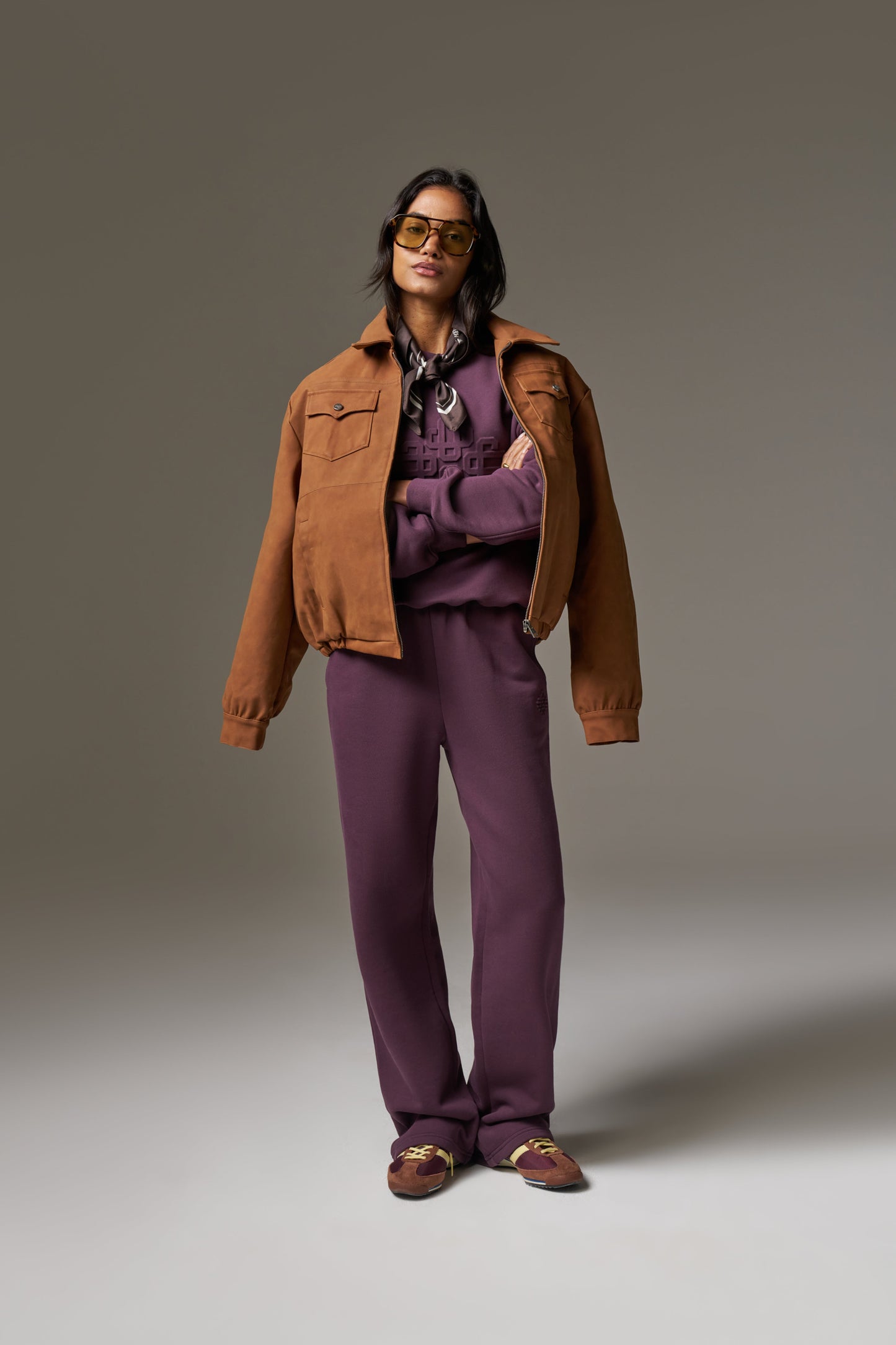 EMBOSSED SWEATSHIRT - PLUM