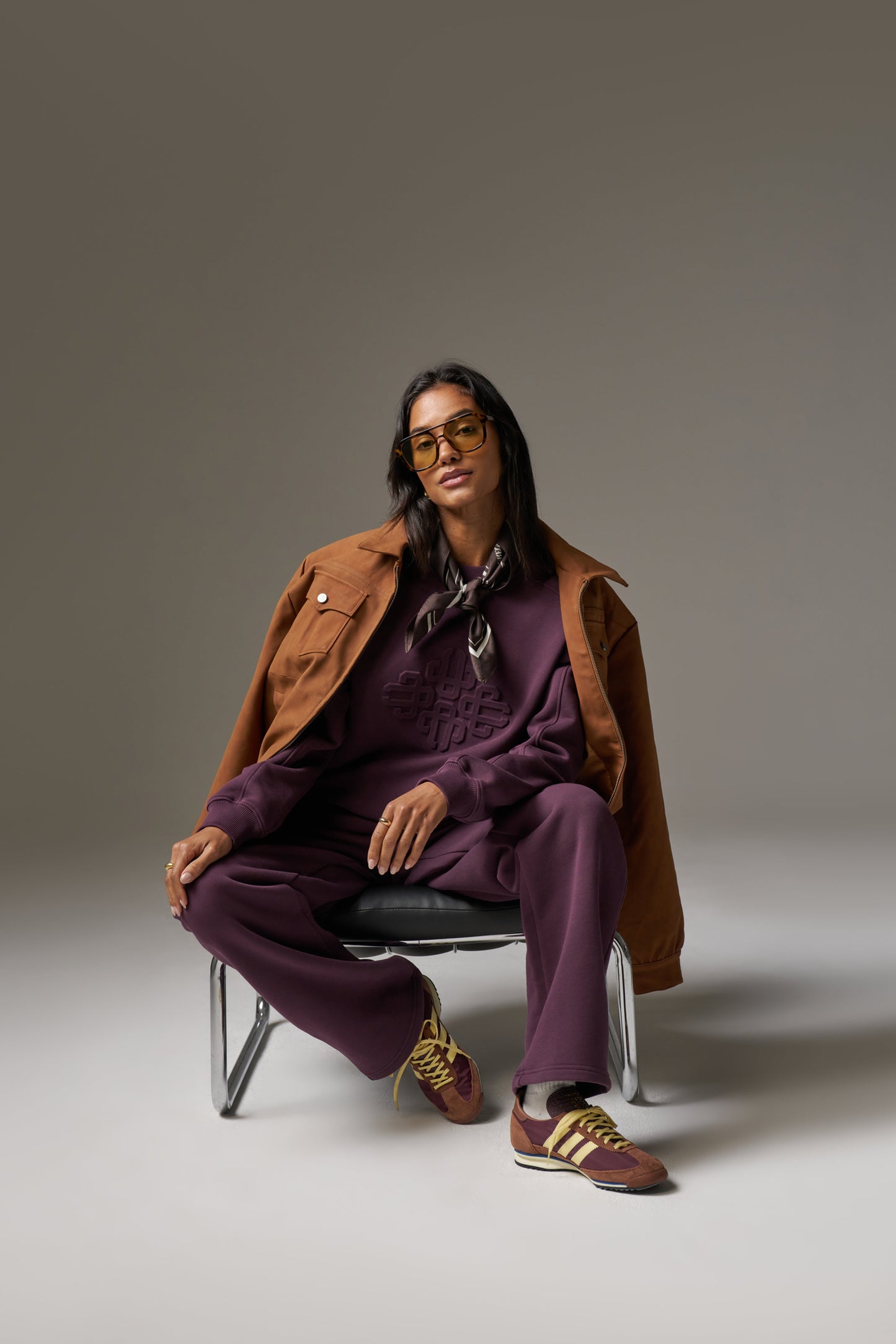 EMBOSSED SWEATSHIRT - PLUM
