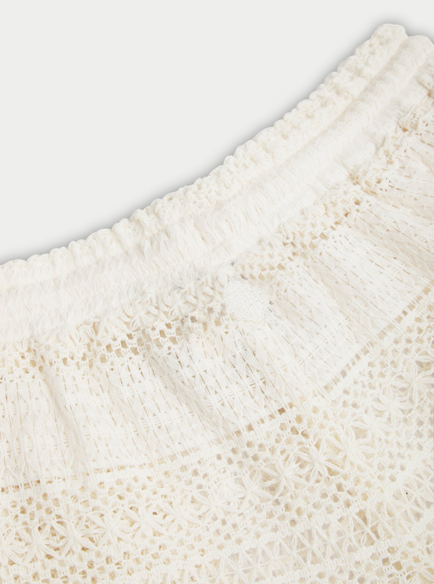 TEXTURED CROCHET SHORTS - OFF WHITE