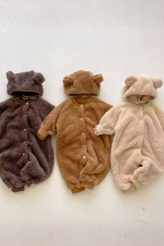 The Fur Bear Knitted Hooded Pramsuit - Cozy Crew Club