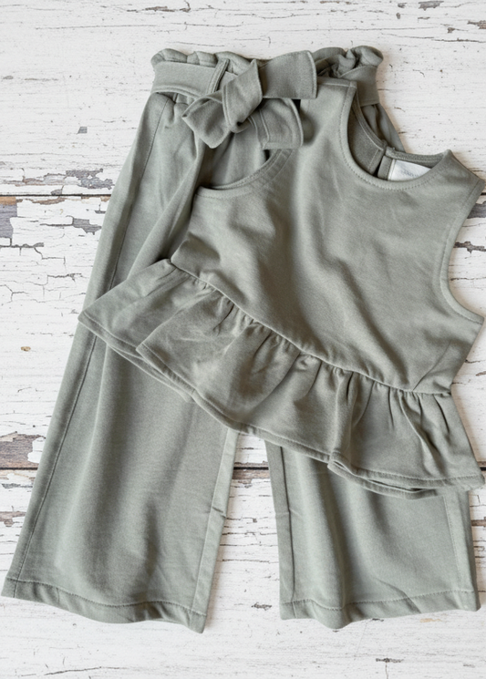 Peplum Summer Set in Green