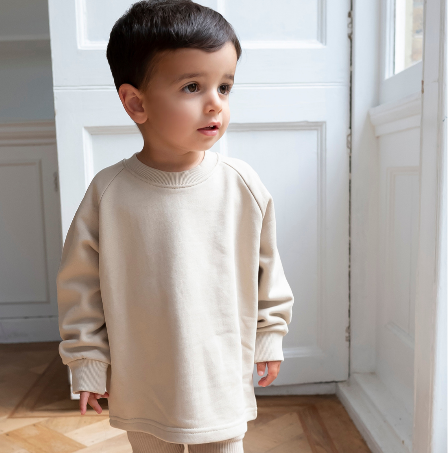 Cotton Sweatshirt in Beige