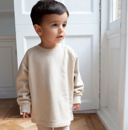 Cotton Sweatshirt in Beige