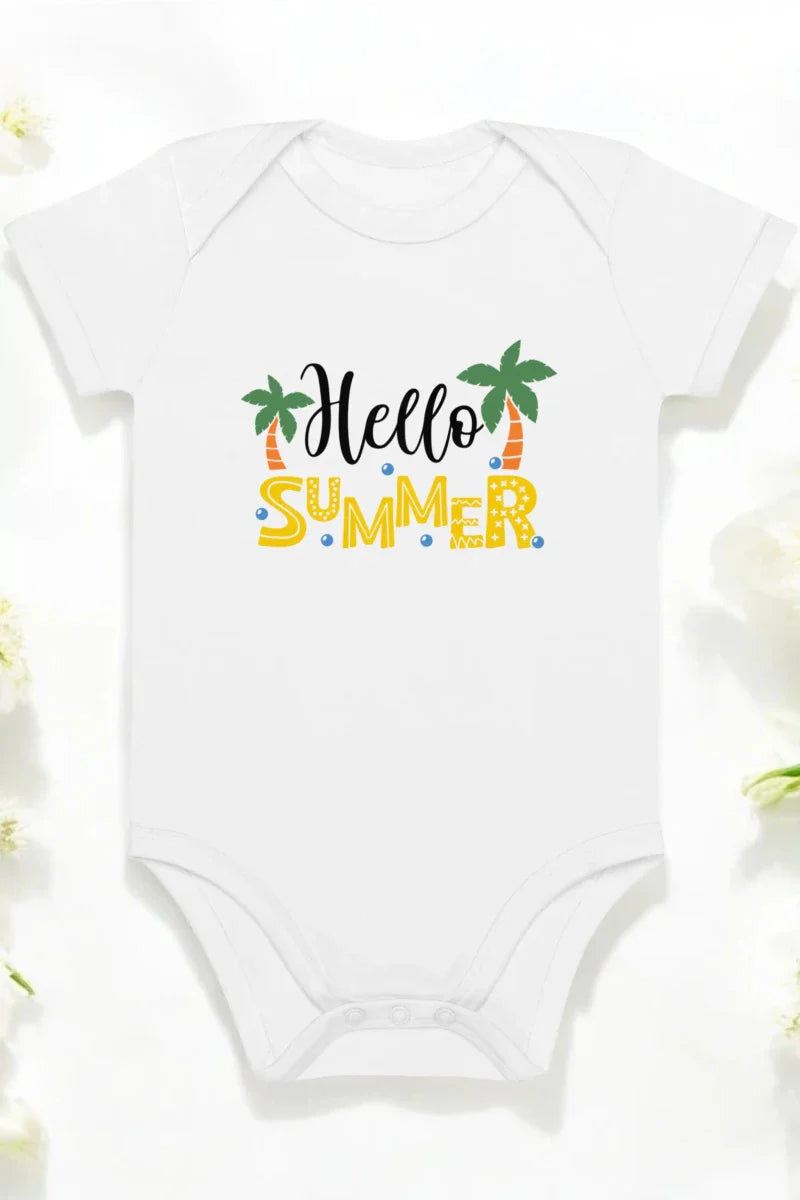 Hello Summer Bodysuit in White - Cozy Crew Club