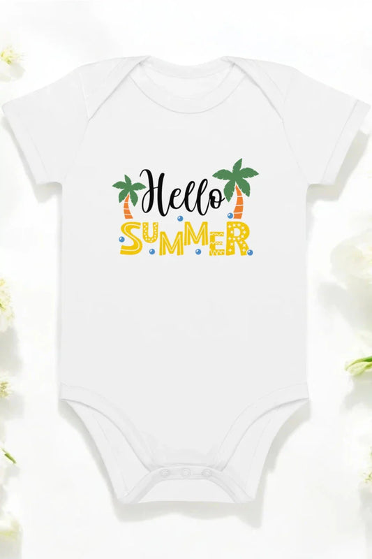 Hello Summer Bodysuit in White - Cozy Crew Club