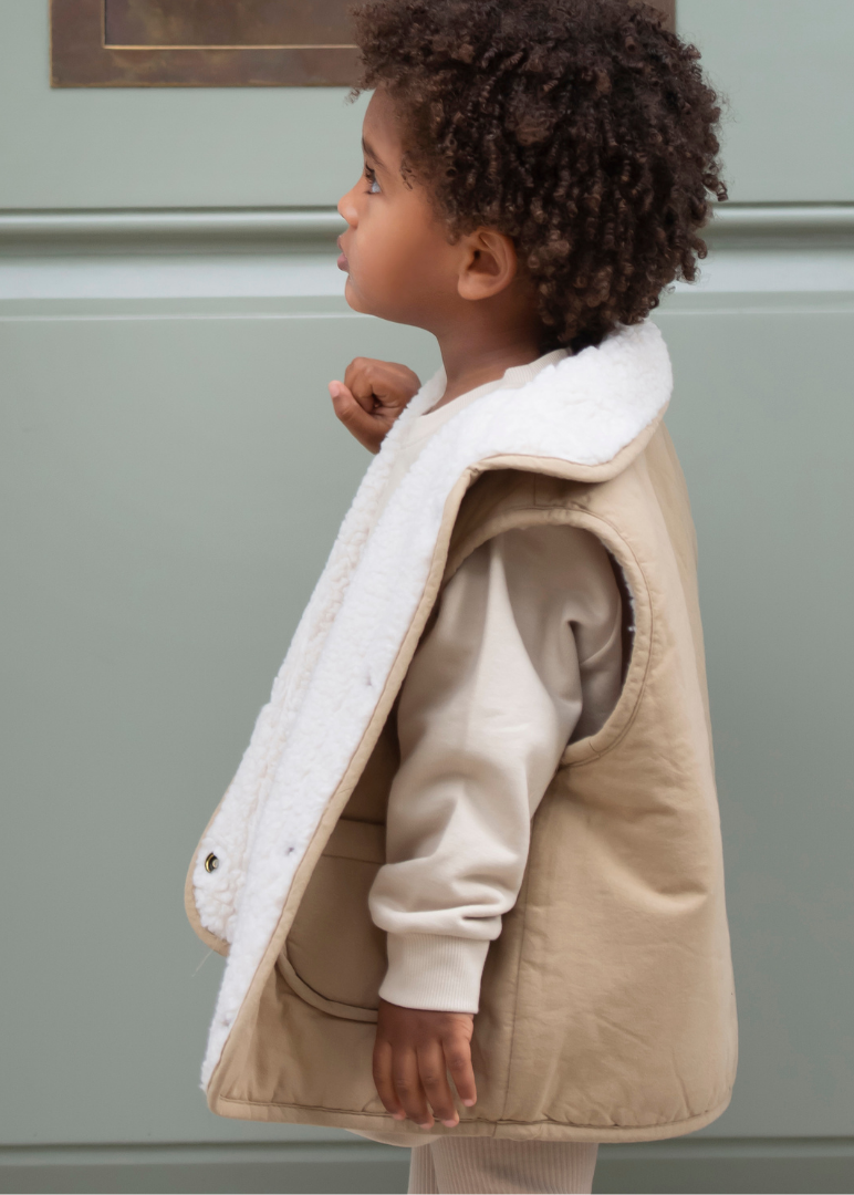 Reversible Teddy Body Warmer in Brown
