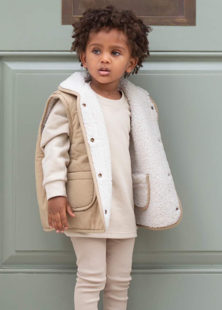 Reversible Teddy Body Warmer in Brown