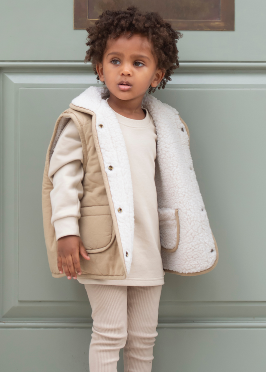 Reversible Teddy Body Warmer in Brown