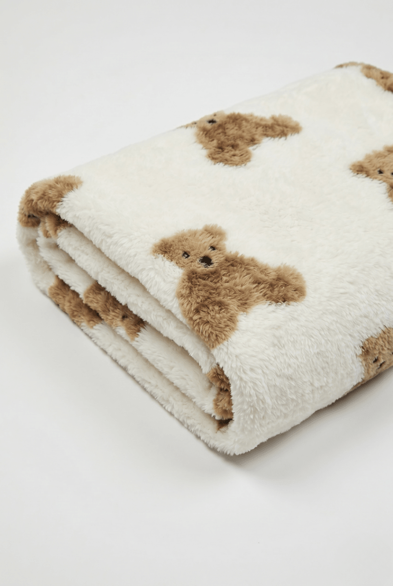 Bear Fleece Minky Blanket Super Soft - Cozy Crew Club