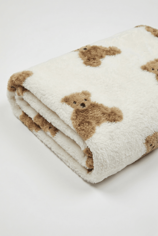Bear Fleece Minky Blanket Super Soft - Cozy Crew Club