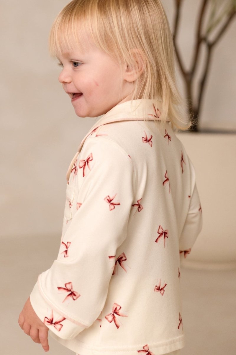 Mini COZY Rosy Ribbon Pyjamas Set - Cozy Crew Club