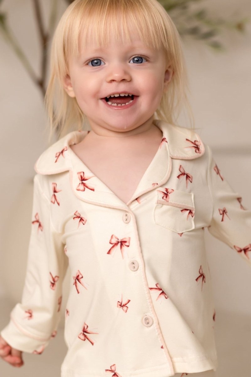Mini COZY Rosy Ribbon Pyjamas Set - Cozy Crew Club