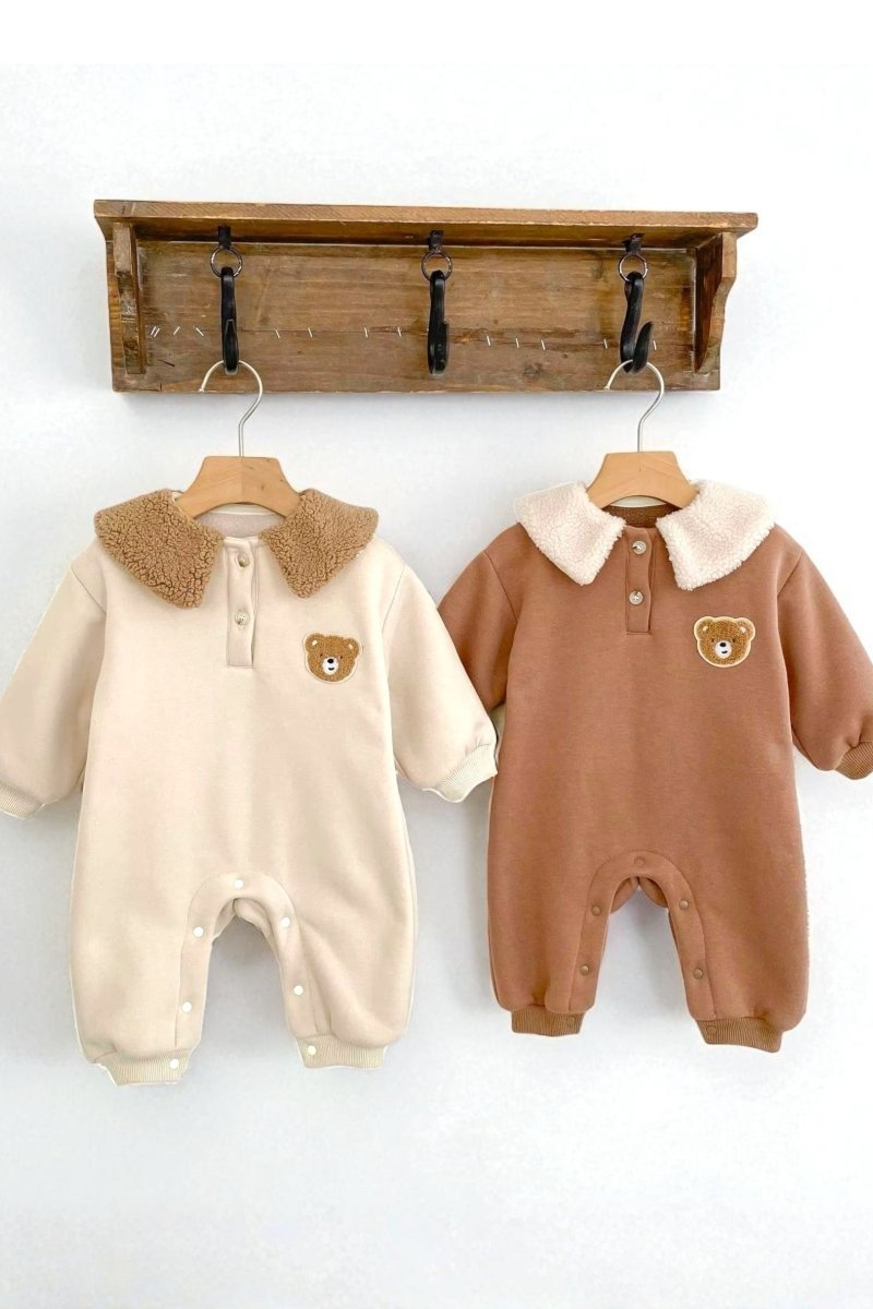 The Winter Fur Bear Hooded Pramsuit - Cozy Crew Club