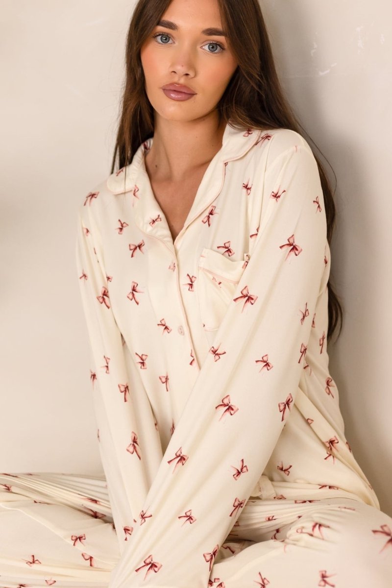 Adult COZY Rosy Ribbon Pyjamas - Cozy Crew Club