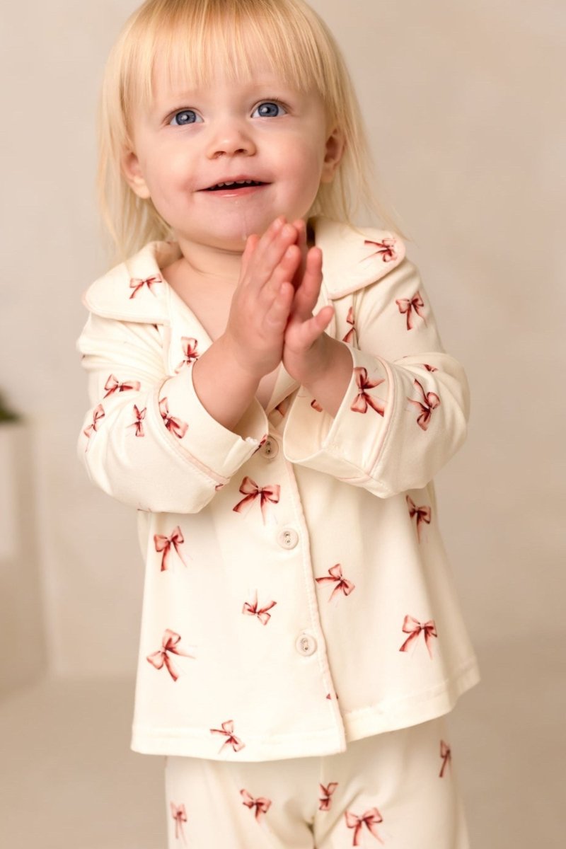 Mini COZY Rosy Ribbon Pyjamas Set - Cozy Crew Club