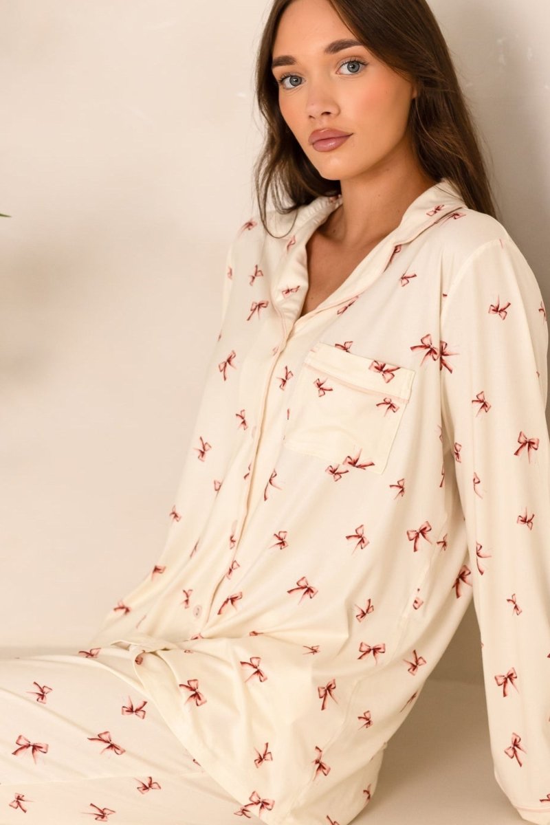 Adult COZY Rosy Ribbon Pyjamas - Cozy Crew Club