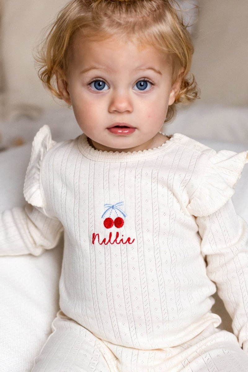 Knitted Cherry Romper - Cozy Crew Club