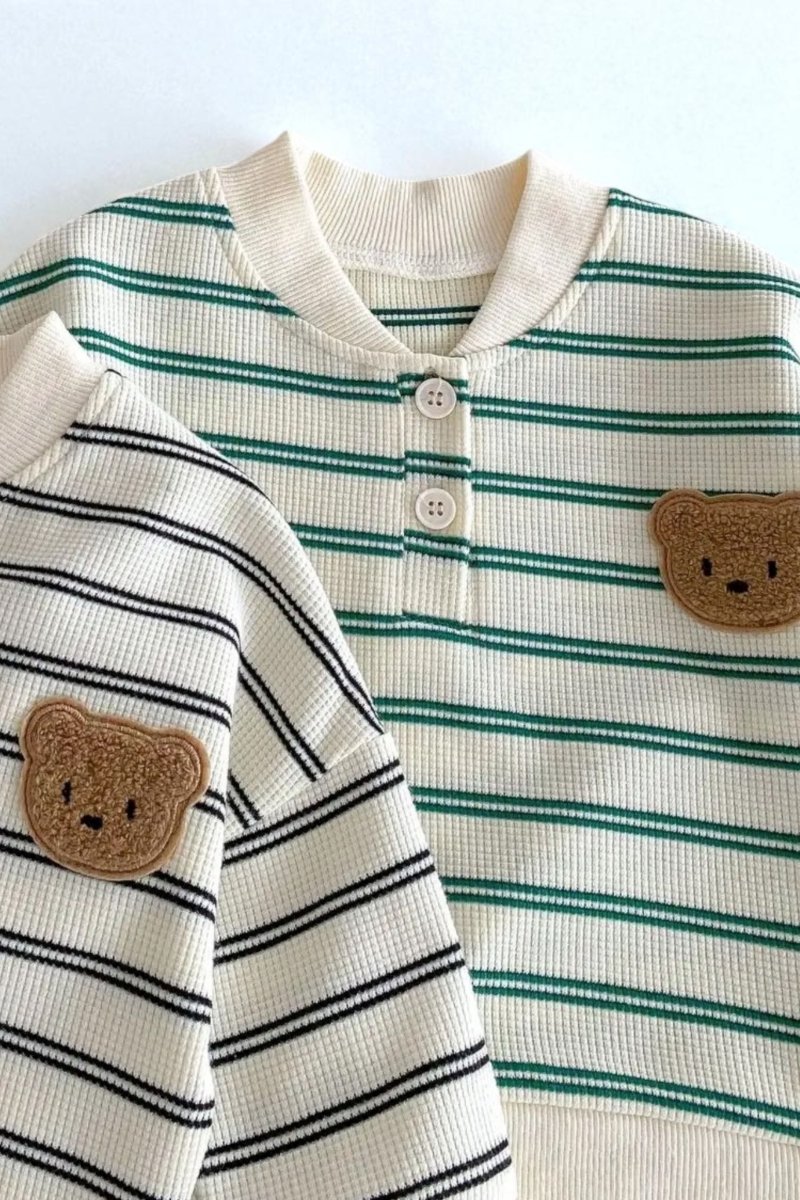 The Striped Polo Bear Tracksuit - Cozy Crew Club