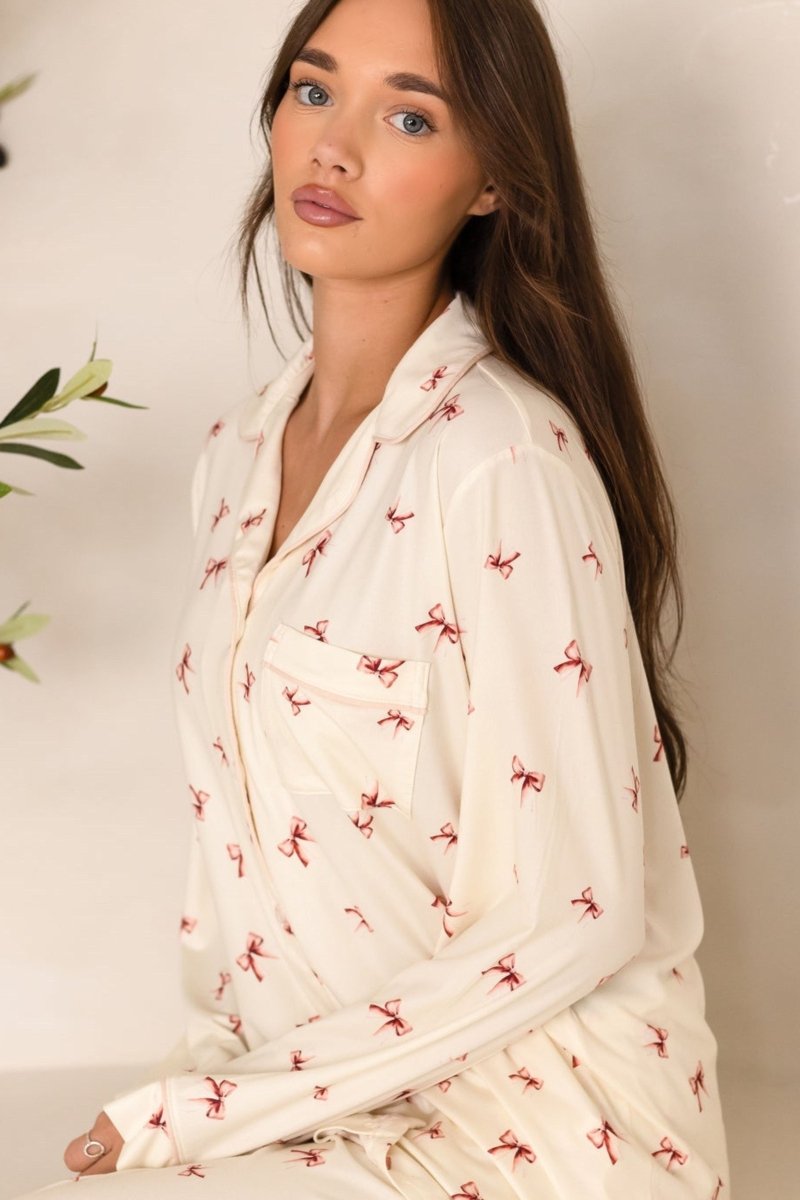 Adult COZY Rosy Ribbon Pyjamas - Cozy Crew Club